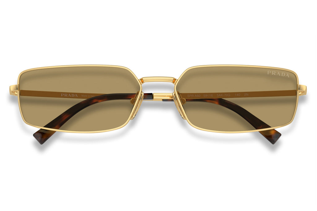 Prada - PR A60S Sunglasses Gold with Green Olive Lenses (5AK70G)