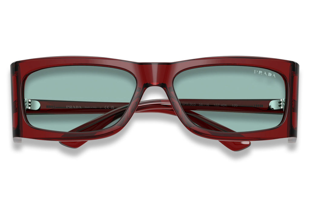 Prada - PR B03S Sunglasses Transparent Peat with Petrol Green Lenses (12Z40K)