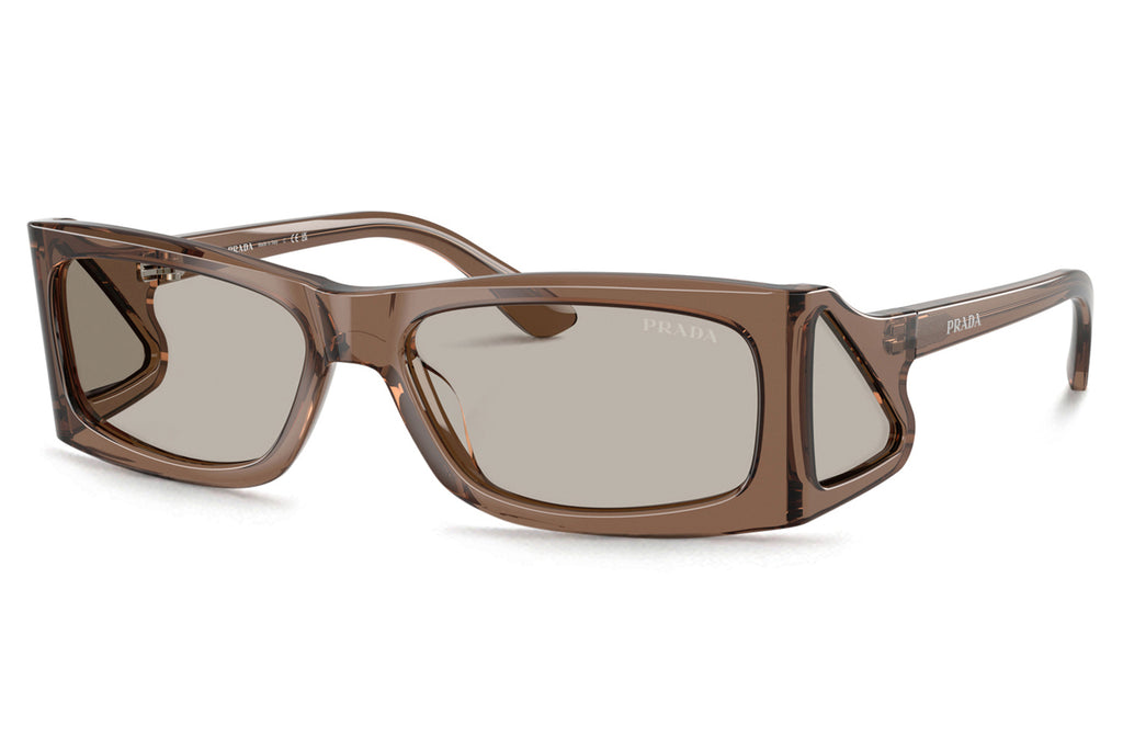Prada - PR B03S Sunglasses Transparent Brown with Light Brown Lenses (16W5J2)