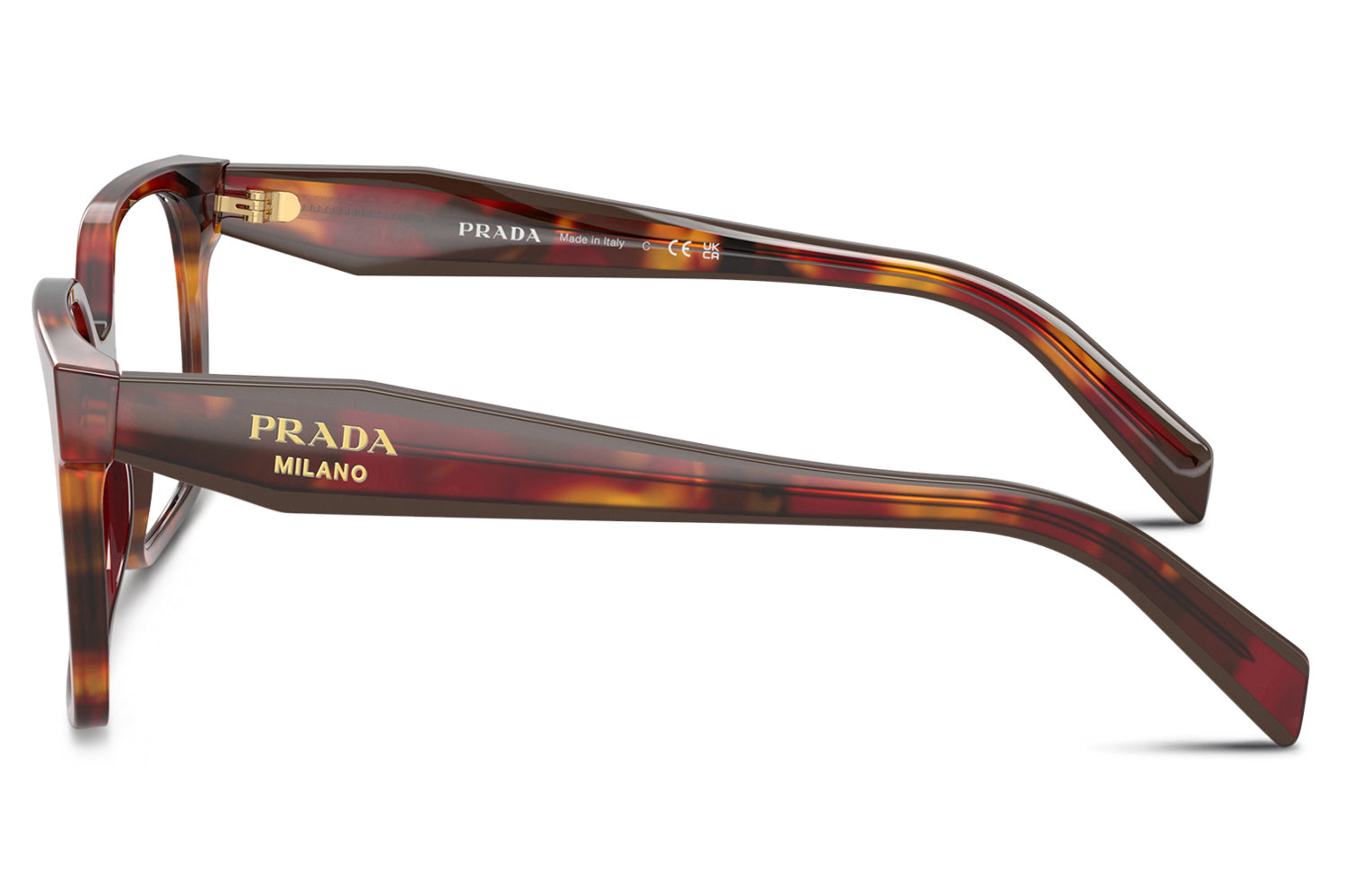 NEW Prada PR B03V Black Tortoise Square Eyeglasses Frames Prada PR B03V rectangle Glasses with Black frame | David Clulow main image 4