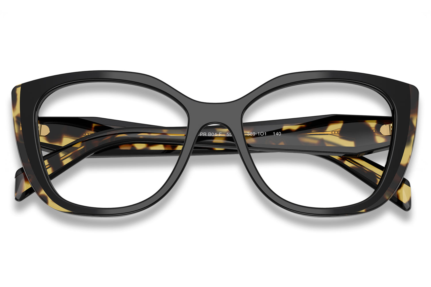 Prada Eyeglass Frames - Black/Tortoise Shell Cat Eye Eyeglass Frames Prada PR19WV tortoise frame main image 3