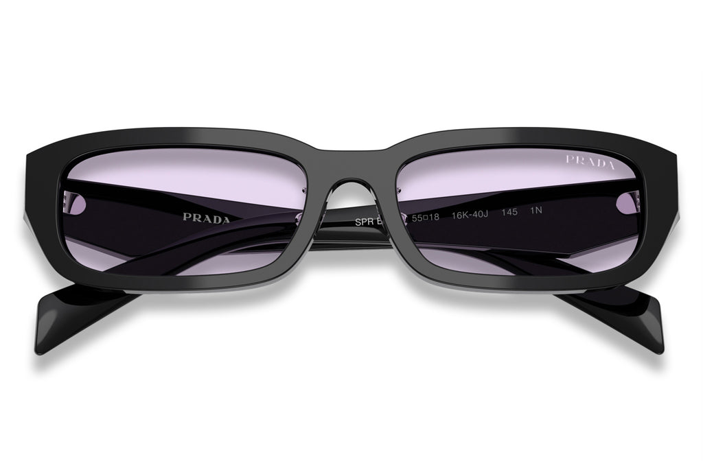 Prada - PR B06SF Sunglasses Black with Black with Violet Lenses (16K40J)