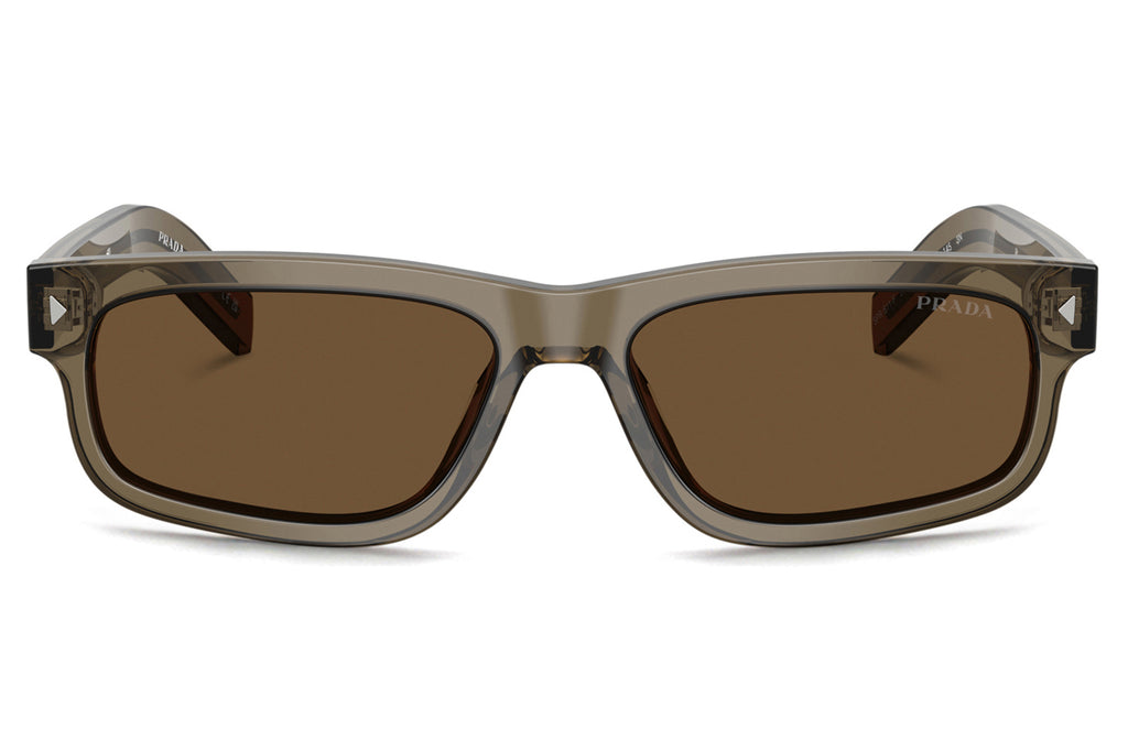 Prada - PR B11SF Sunglasses Transparent Terra with Dark Brown Lenses (18T70F)