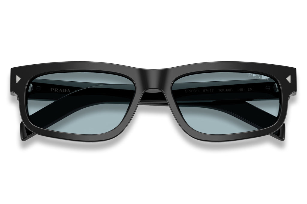 Prada - PR B11S Sunglasses Black with Blue Vintage Lenses (16K60P)