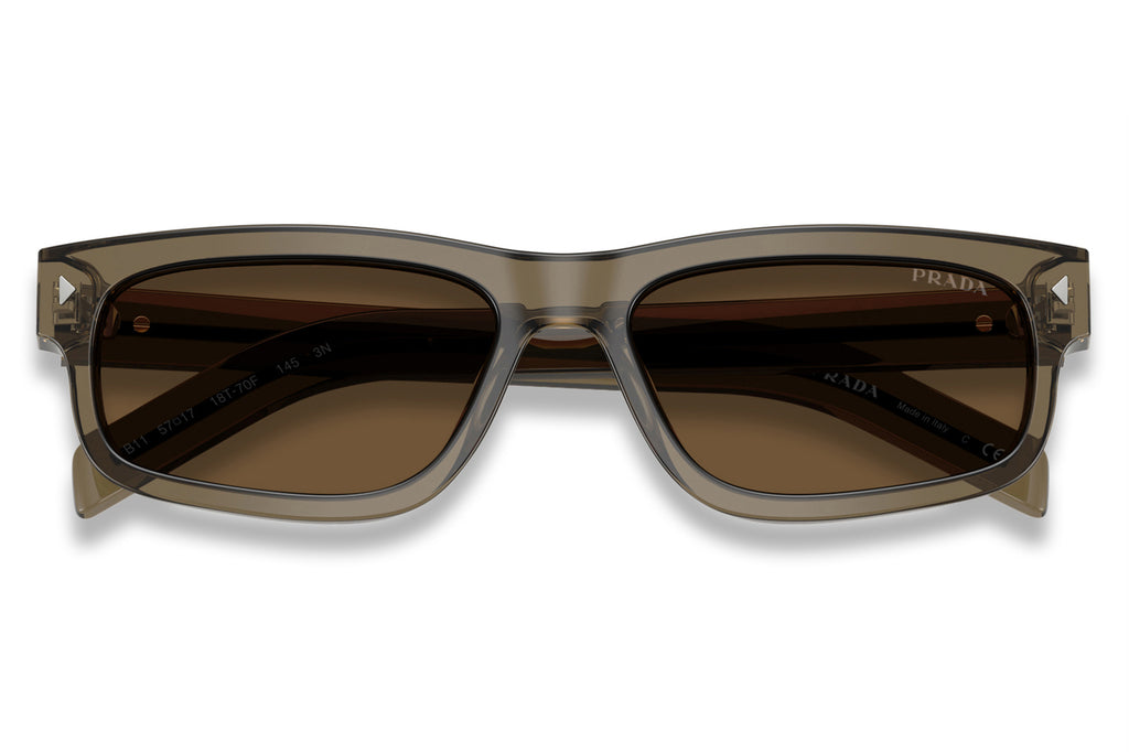 Prada - PR B11S Sunglasses Transparent Terra with Dark Brown Lenses (18T70F)