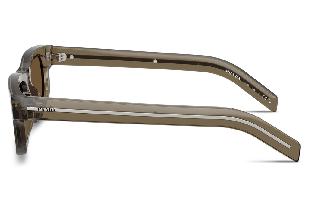 Prada - PR B11S Sunglasses Transparent Terra with Dark Brown Lenses (18T70F)