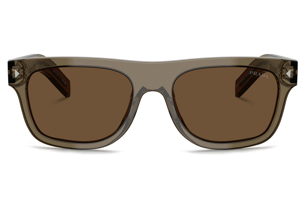 Prada - PR B12SF Sunglasses Transparent Terra with Dark Brown Lenses (18T70F)