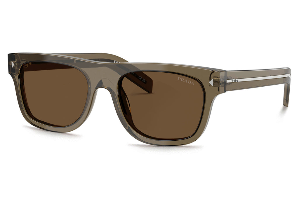 Prada - PR B12SF Sunglasses Transparent Terra with Dark Brown Lenses (18T70F)