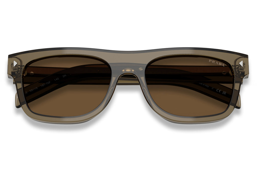 Prada - PR B12S Sunglasses Transparent Terra with Dark Brown Lenses (18T70F)