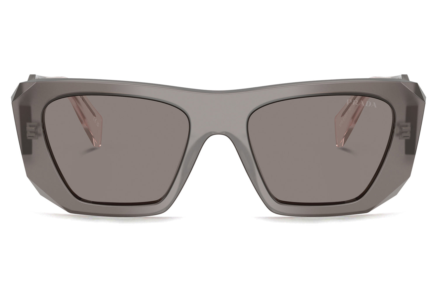 prada goggle glasses Prada B18SF Sunglasses 20F80Q Grey Female Square