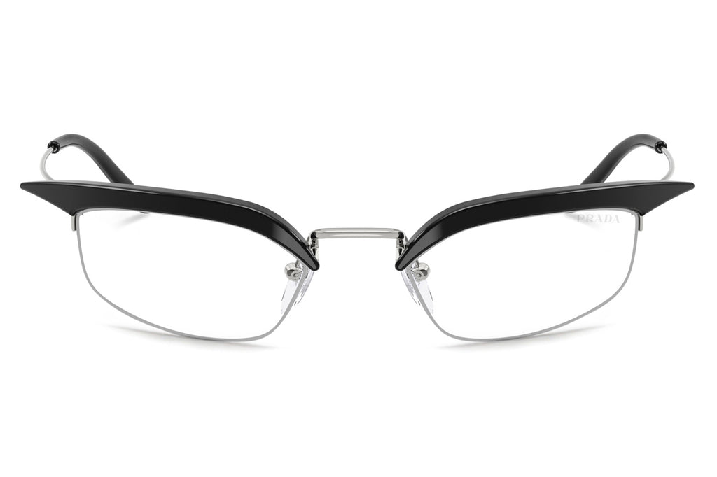 Prada - PR B50S Sunglasses Black/Silver with Clear Blue-Violet Light Filter Lenses (TZM08N)