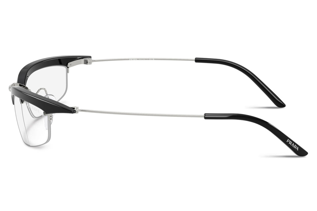 Prada - PR B50S Sunglasses Black/Silver with Clear Blue-Violet Light Filter Lenses (TZM08N)