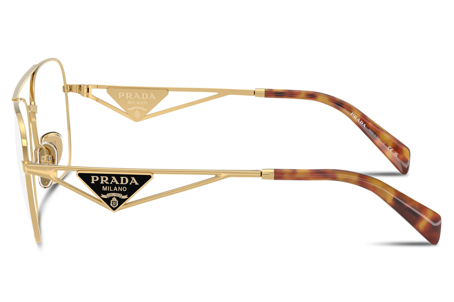 Prada Women Eyeglasses Gold Rectangle PRB50V 5AK1O1 NEW AUTHENTIC PRADA EYEGLASSES RUNWAY - PR B50V 5AK1O1 57 - Gold main image 3