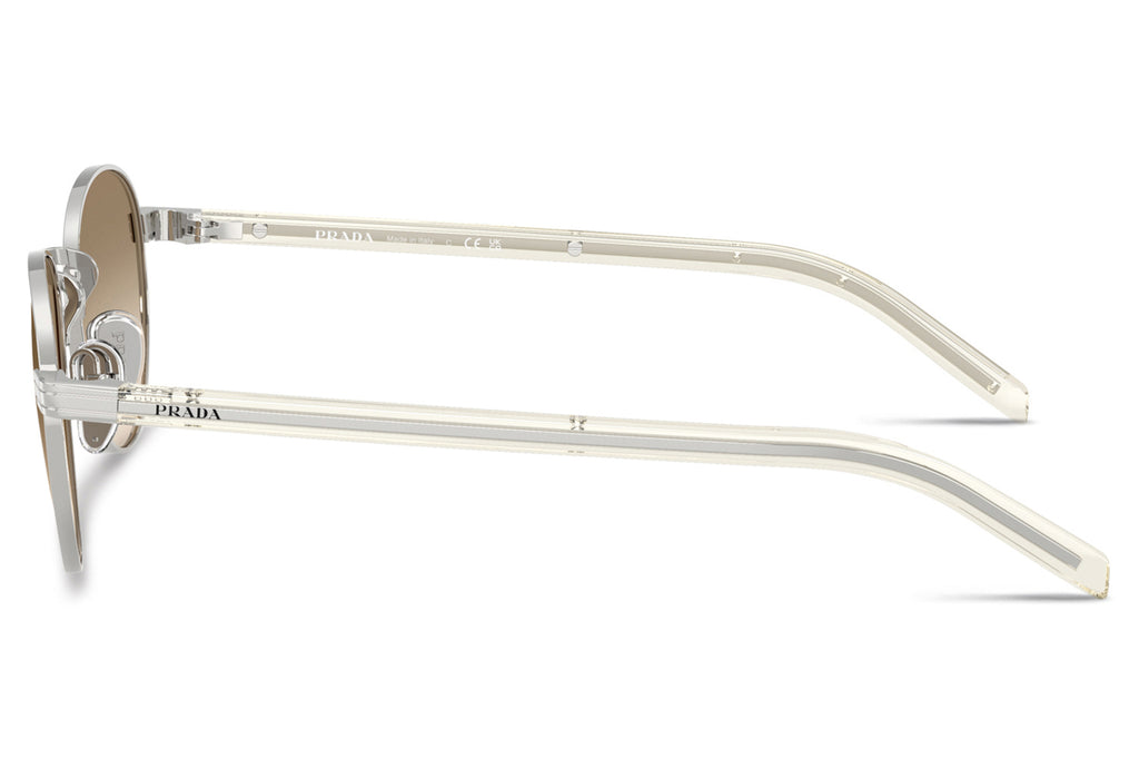 Prada - PR B52S Sunglasses Silver with Light Yellow Gradient Brown Lenses (1BC80K)