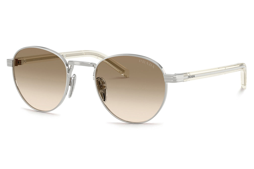 Prada - PR B52S Sunglasses Silver with Light Yellow Gradient Brown Lenses (1BC80K)