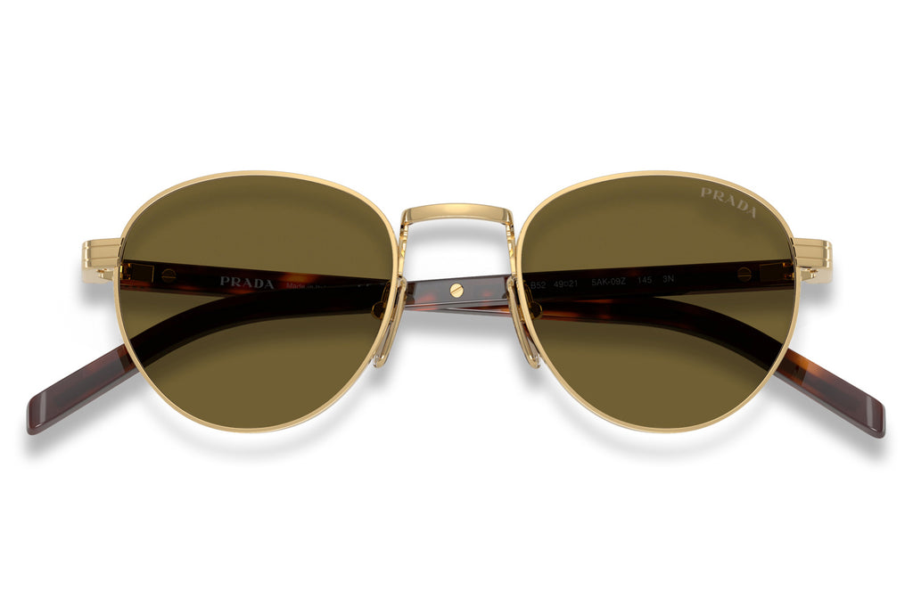 Prada - PR B52S Sunglasses Gold with Dark Brown Lenses (5AK09Z)