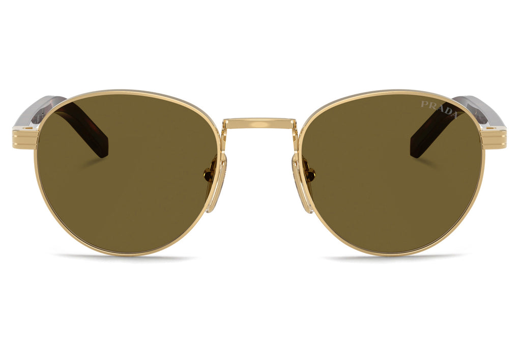 Prada - PR B52S Sunglasses Gold with Dark Brown Lenses (5AK09Z)