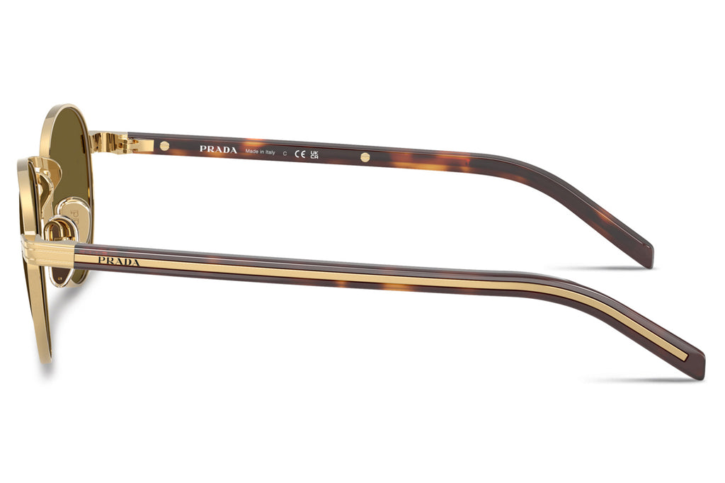 Prada - PR B52S Sunglasses Gold with Dark Brown Lenses (5AK09Z)
