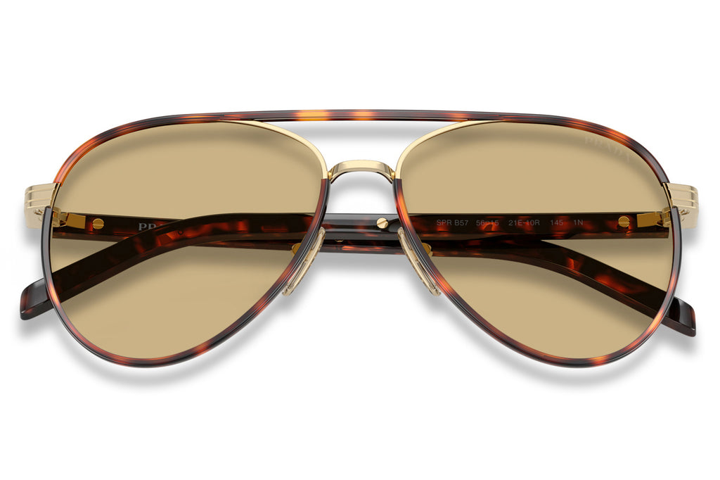 Prada - PR B57S Sunglasses Pale gold with Yellow Lenses (21E10R)