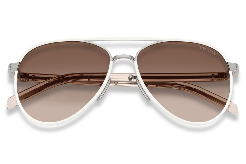 Prada - PR B57S Sunglasses Silver with Caffe Sfumato Specchio Oro Lenses (23E10S)