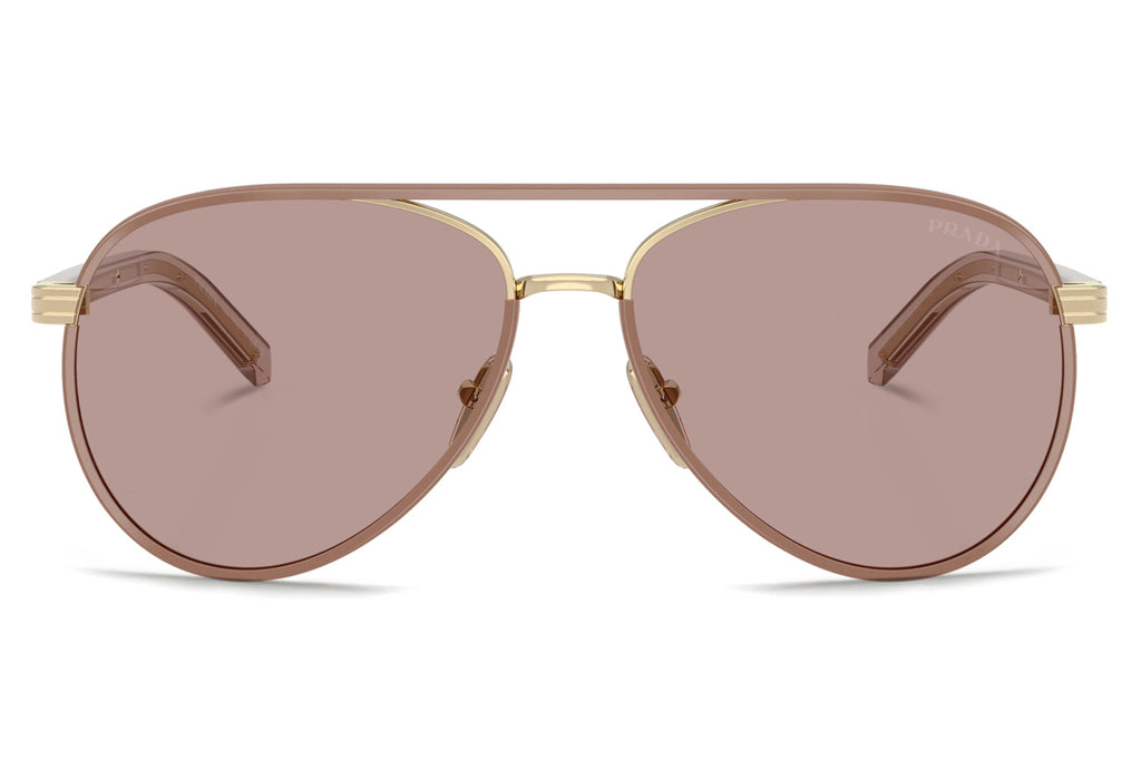 Prada - PR B57S Sunglasses Pale Gold with Light Purple Brown Lenses (24E20I)