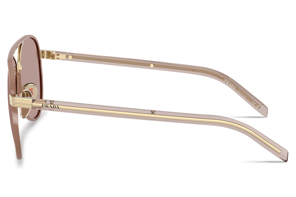 Prada - PR B57S Sunglasses Pale Gold with Light Purple Brown Lenses (24E20I)