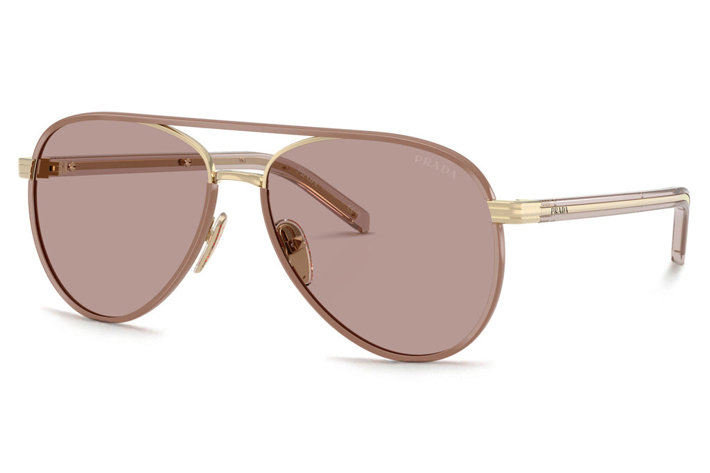 Prada - PR B57S Sunglasses Pale Gold with Light Purple Brown Lenses (24E20I)