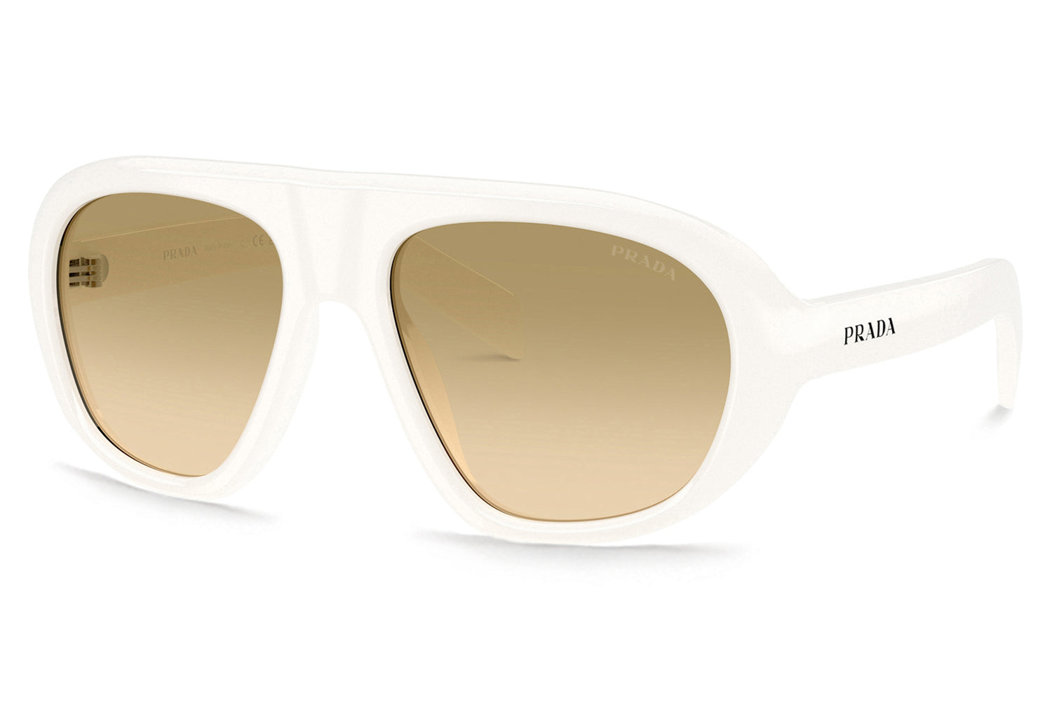 Prada White Cat-Eye Sunglasses with Brown Gradient Lenses Prada Cat-Eye Gradient Sunglasses - White Sunglasses  main image 2