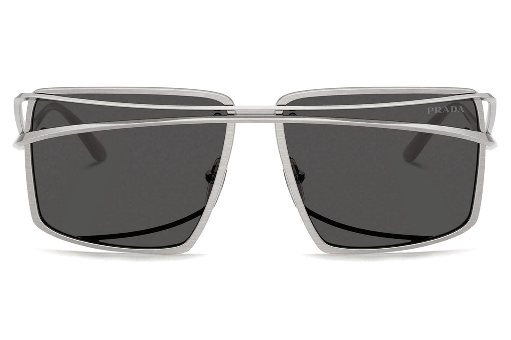 Prada Silver Frame Black Lens Sunglasses with Case PRADA Sunglasses New 53mm Black Silver Square Logo Authentic  main image 3