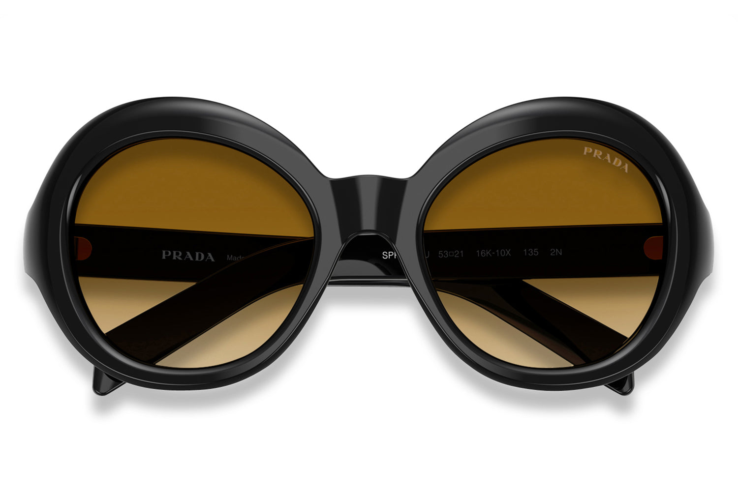 Authentic pre-owned Prada Black Round Women\'s Sunglasses with Dark Lenses PRADA Black Round Polarized Sunglasses for Women for sale | eBay main image 2