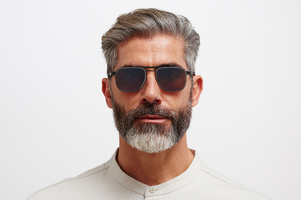 MYKITA - Eli Sunglasses Black/White with Polarized Pro Hi-Con Brown Lenses