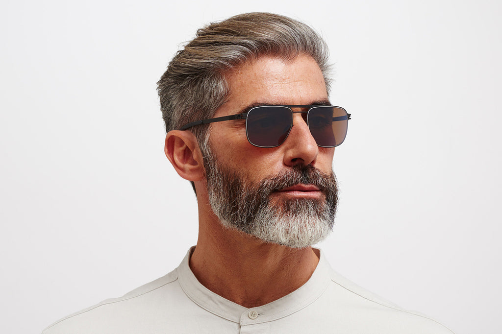 MYKITA - Eli Sunglasses Black/White with Polarized Pro Hi-Con Brown Lenses