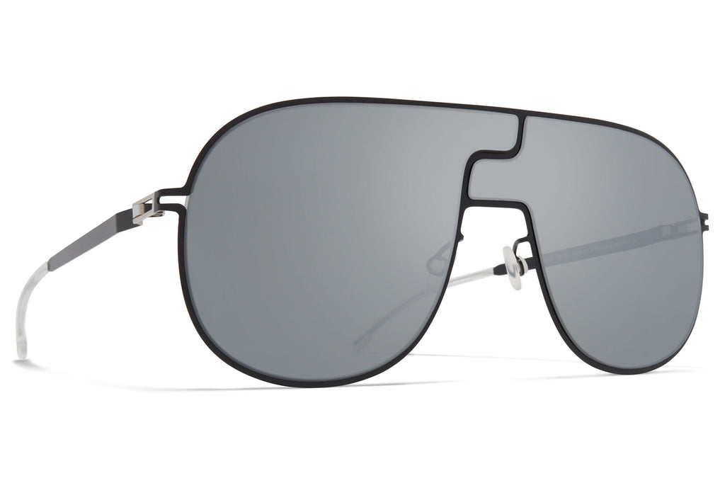 MYKITA - Studio 12.1 Sunglasses Jet Black with Silver Flash Shield Lenses