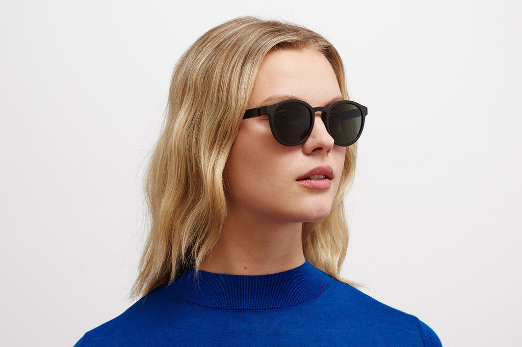 MYKITA Mylon - Coleman Sunglasses MD22 - Ebony Brown with Green Solid Lenses