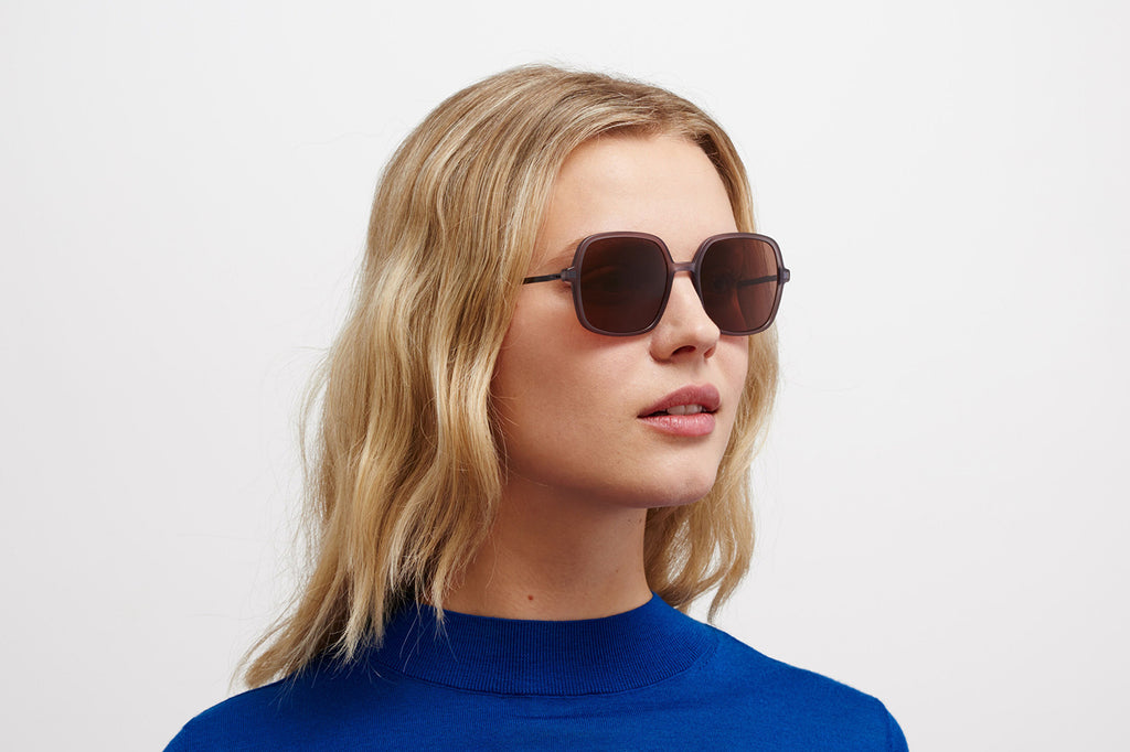 MYKITA - Saima Sunglasses Matte Smoke/Blackberry with Brown Solid Lenses