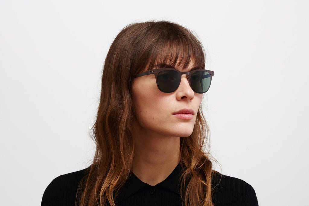 MYKITA - Callum Sunglasses Dark Brown with Polarized Pro Green 15 Lenses