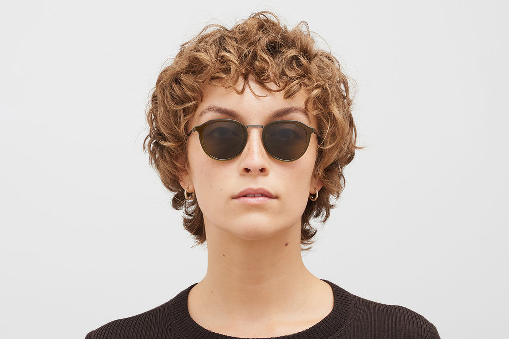 MYKITA - Paulson Sunglasses Graphite/Peridot with Raw Brown Solid Lenses