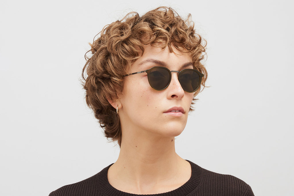 MYKITA - Paulson Sunglasses Graphite/Peridot with Raw Brown Solid Lenses