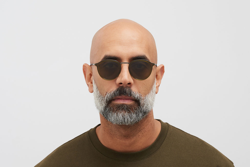 MYKITA - Paulson Sunglasses Graphite/Peridot with Raw Brown Solid Lenses