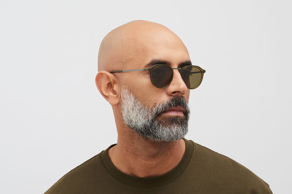 MYKITA - Paulson Sunglasses Graphite/Peridot with Raw Brown Solid Lenses