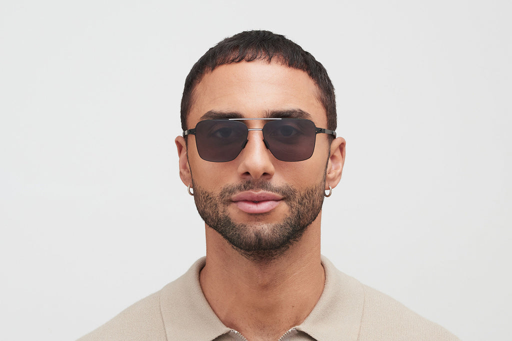 MYKITA - Bernie Sunglasses Black/White with Polarized Pro Hi-Con Grey Lenses
