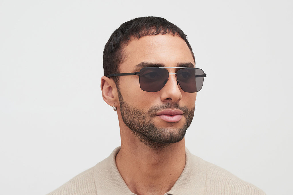 MYKITA - Bernie Sunglasses Black/White with Polarized Pro Hi-Con Grey Lenses