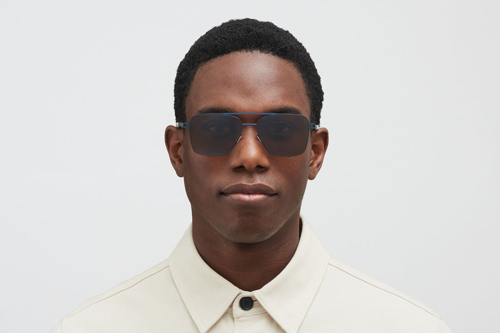 MYKITA - Bernie Sunglasses Indigo/Yale Blue with PolPro Amber Brown Lenses
