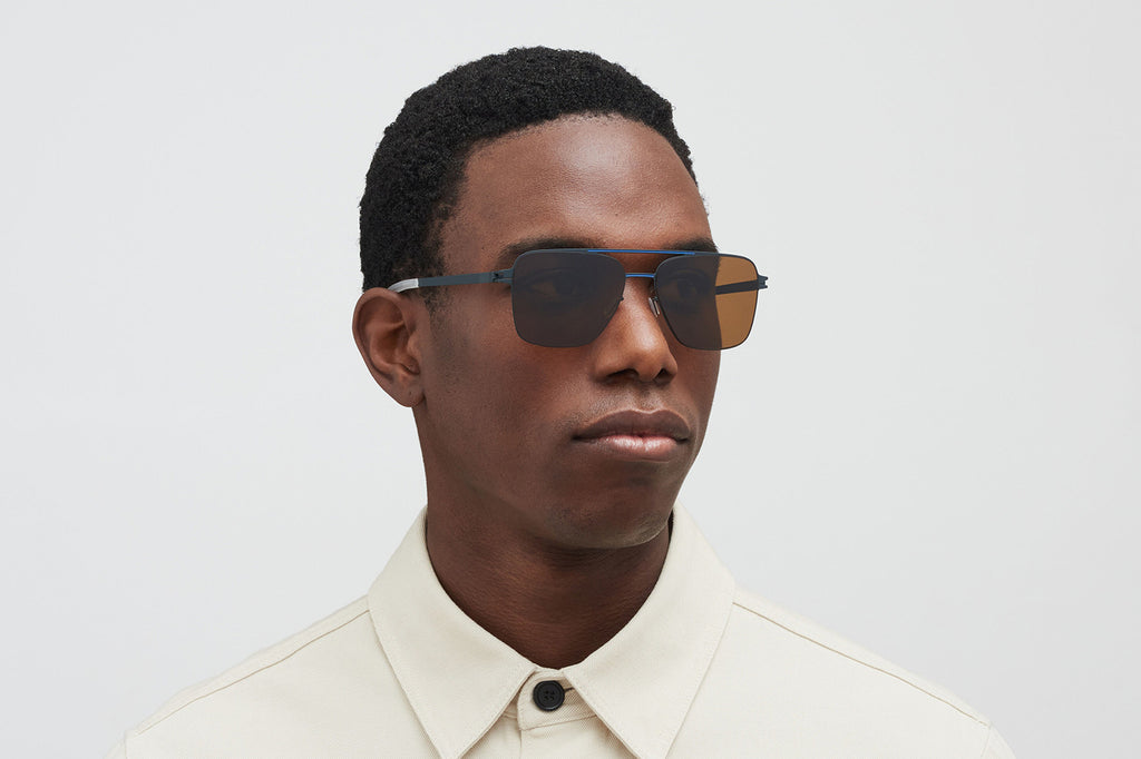 MYKITA - Bernie Sunglasses Indigo/Yale Blue with PolPro Amber Brown Lenses