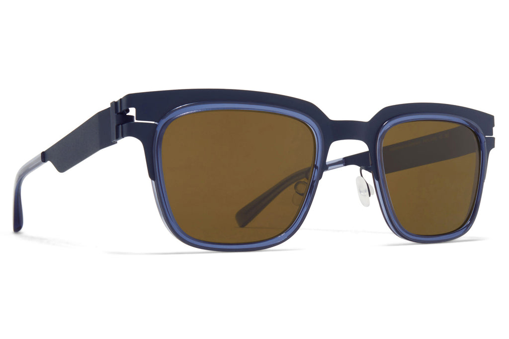 MYKITA® - Raymond Sunglasses Indigo/Deep Ocean with Brown Solid Lenses