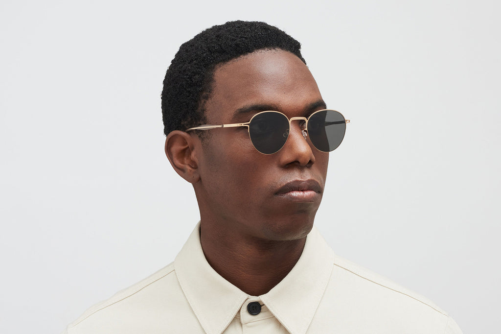MYKITA - Tate Sunglasses Champagne Gold with Dark Grey Solid Lenses