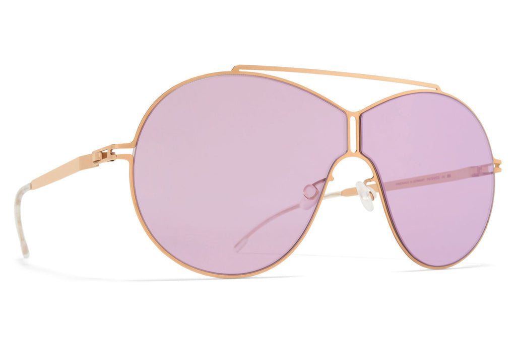 MYKITA - Studio 12.5 Sunglasses Champagne Gold with Mirror Lilac MM Shield Lenses