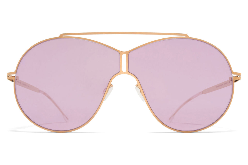 MYKITA - Studio 12.5 Sunglasses Champagne Gold with Mirror Lilac MM Shield Lenses