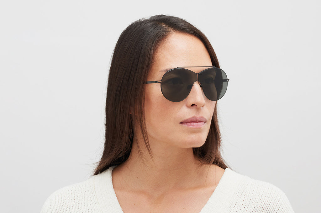 MYKITA - Studio 12.5 Sunglasses Bright Clover with Dark Grey Solid Shield Lenses