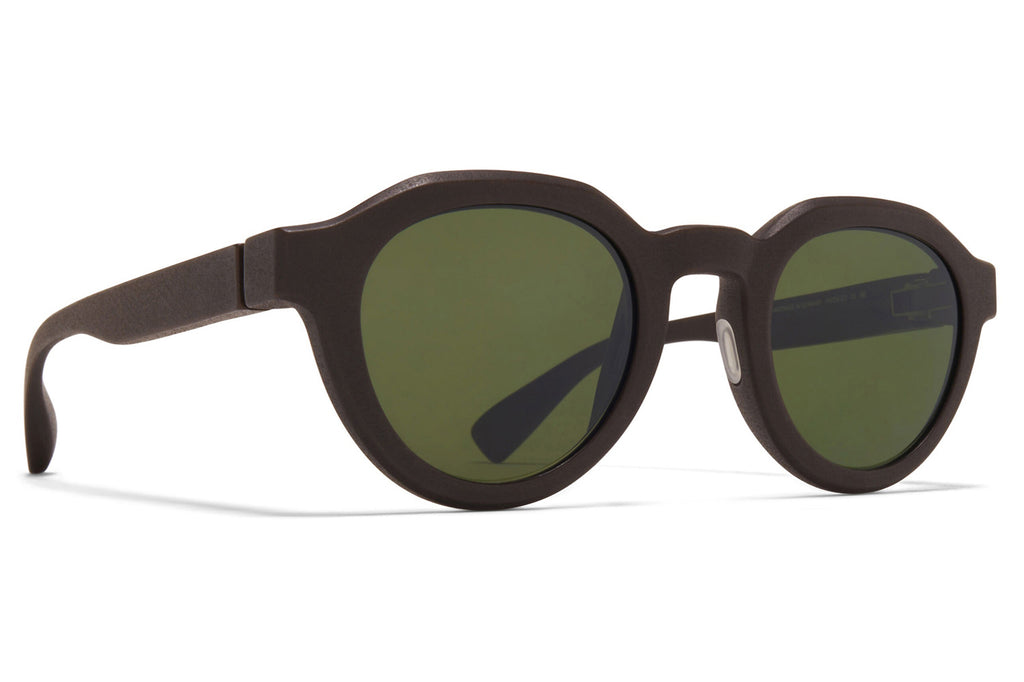 MYKITA - Dia Sunglasses MD22 - Ebony Brown with Green Solid Lenses